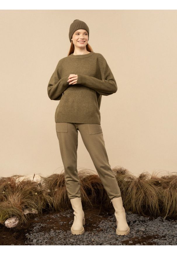 outhorn - Sweter oversize damski. Materiał: poliester, elastan, materiał, akryl, dzianina