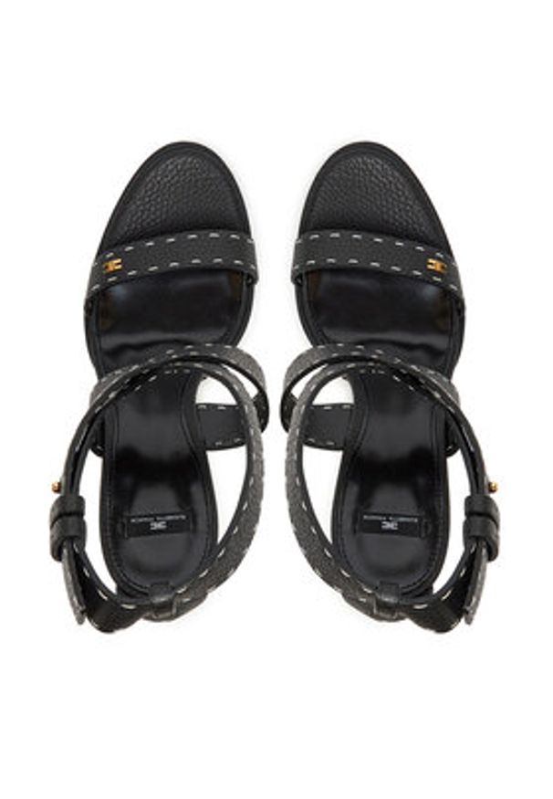 Elisabetta Franchi Sandały SA-08L-52E2-V580 Czarny. Kolor: czarny. Materiał: skóra