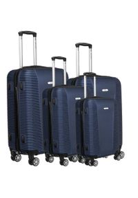 Zestaw walizek podróżnych Peterson PTN 236-SET4 granatowy. Kolor: niebieski. Materiał: materiał #1