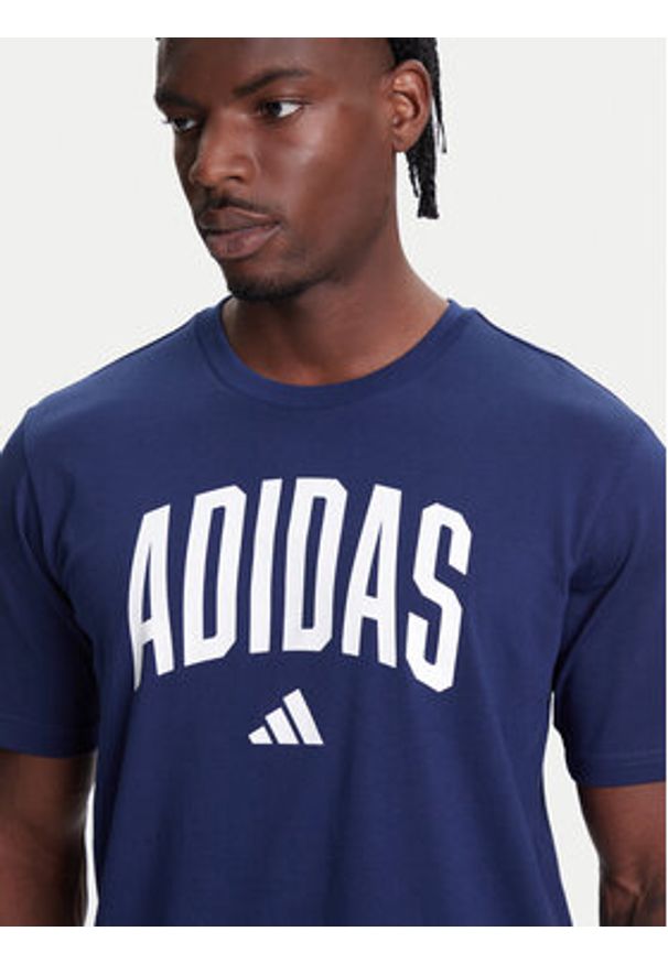 Adidas - adidas T-Shirt Collegiate Lineage Graphic JM6417 Niebieski Regular Fit. Kolor: niebieski. Materiał: bawełna