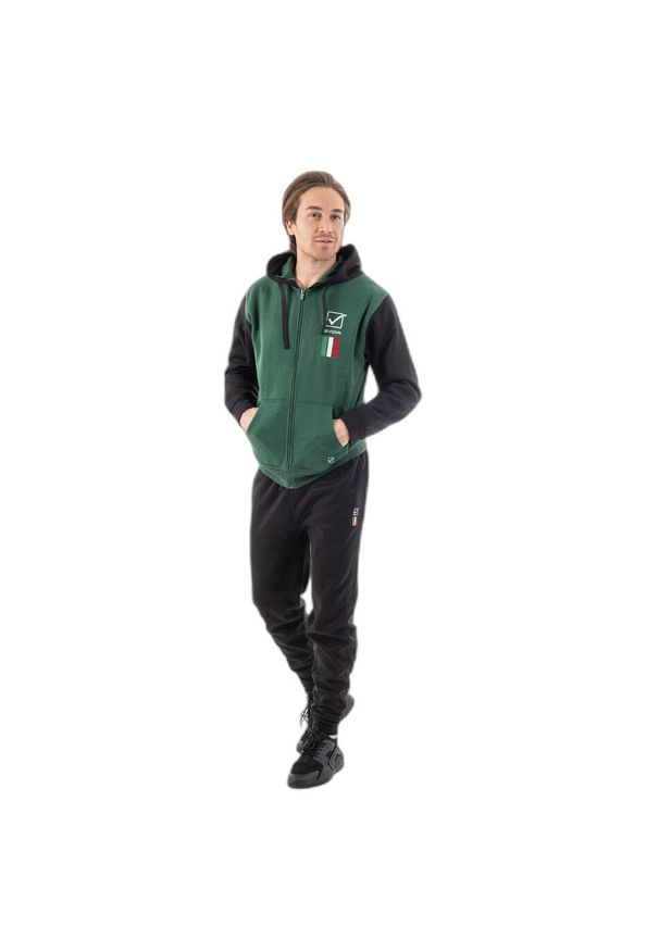 Dres męski Givova Italia 101 z kapturem, felpa, rozmiar M. Kolor: pomarańczowy, zielony, wielokolorowy. Materiał: dresówka