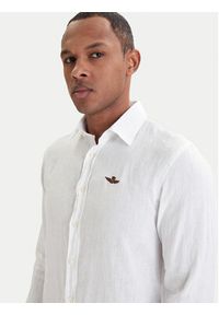 Aeronautica Militare Koszula 261CA1321UCT03089 Biały Regular Fit. Kolor: biały. Materiał: len #5