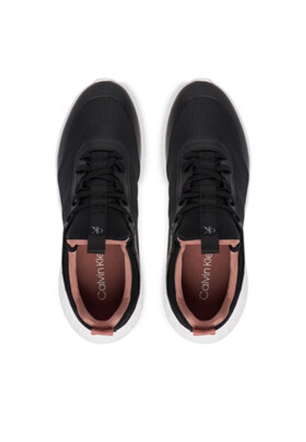 Calvin Klein Jeans Sneakersy Eva Runner Laceup Sock Mat Mix YW0YW02064 Czarny. Kolor: czarny. Materiał: materiał
