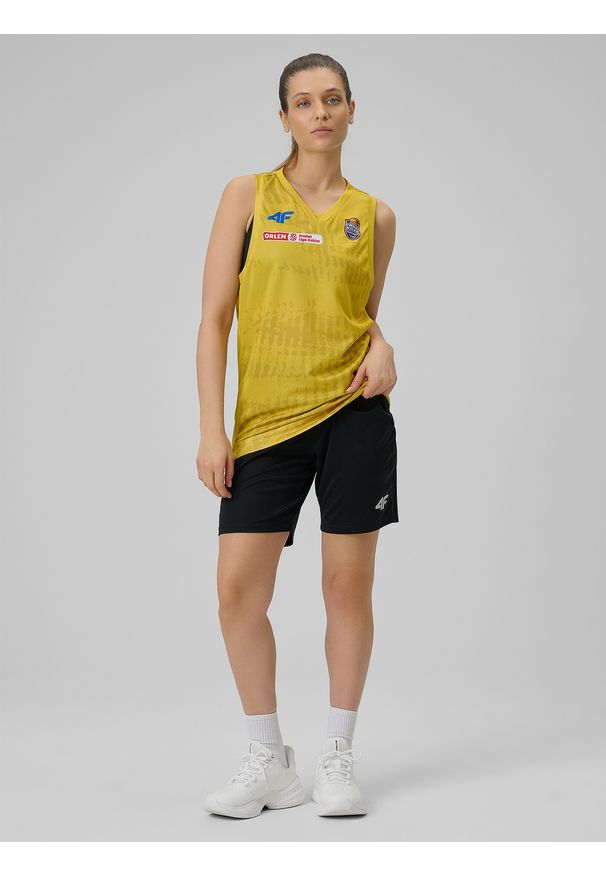 4f - 4F Koszulka meczowa replika domowa z sezonu 2025/26 damska 4F x VBW Arka Gdynia - żółta L. Kolor: żółty. Materiał: materiał. Wzór: nadruk. Sport: fitness