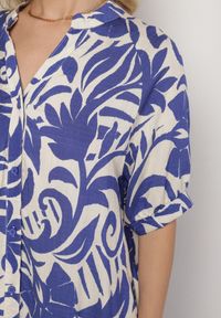 Born2be - Niebieska Wiskozowa Rozkloszowana Sukienka z Falbaną Filindania. Okazja: na co dzień. Kolor: niebieski. Materiał: wiskoza. Styl: casual, elegancki #6