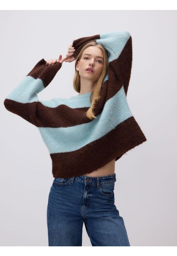 Reserved - Sweter z dodatkiem wełny - wielobarwny. Materiał: wełna