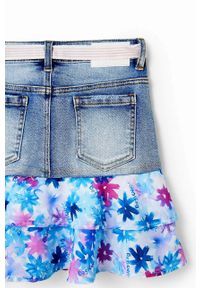 Desigual spódnica dziecięca kolor niebieski mini rozkloszowana. Kolor: niebieski #4