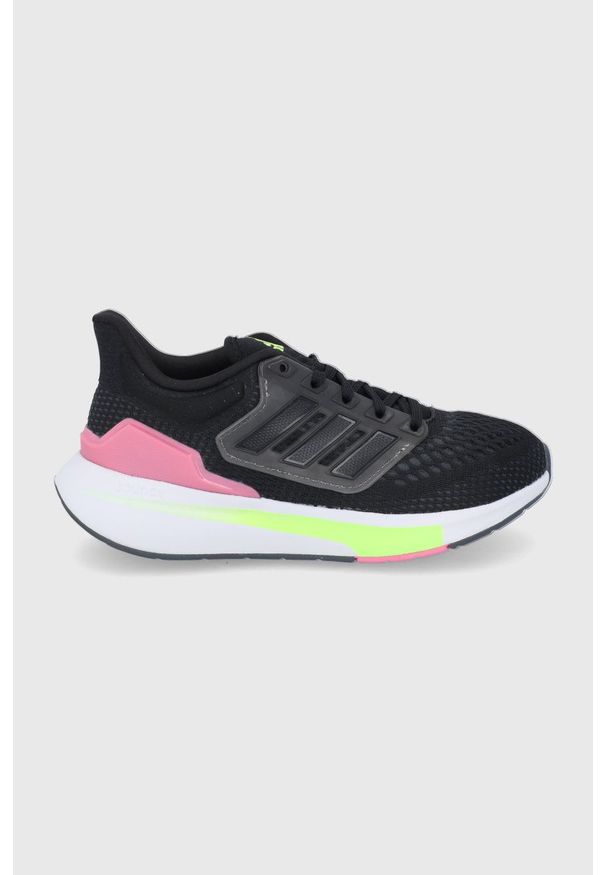 Adidas - adidas Buty kolor czarny. Nosek buta: okrągły. Zapięcie: sznurówki. Kolor: czarny. Materiał: materiał. Sport: bieganie