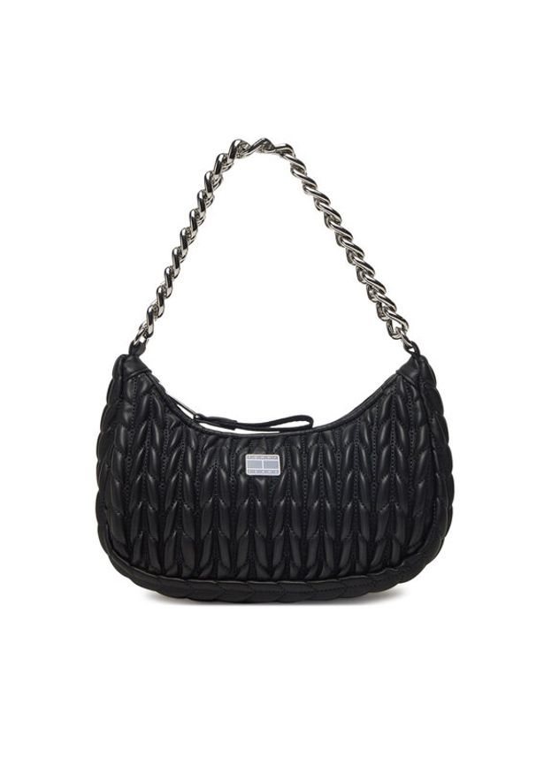 Tommy Jeans Torebka Tjw Iconic Shoulder Quilted AW0AW17302 Czarny. Kolor: czarny. Materiał: skórzane