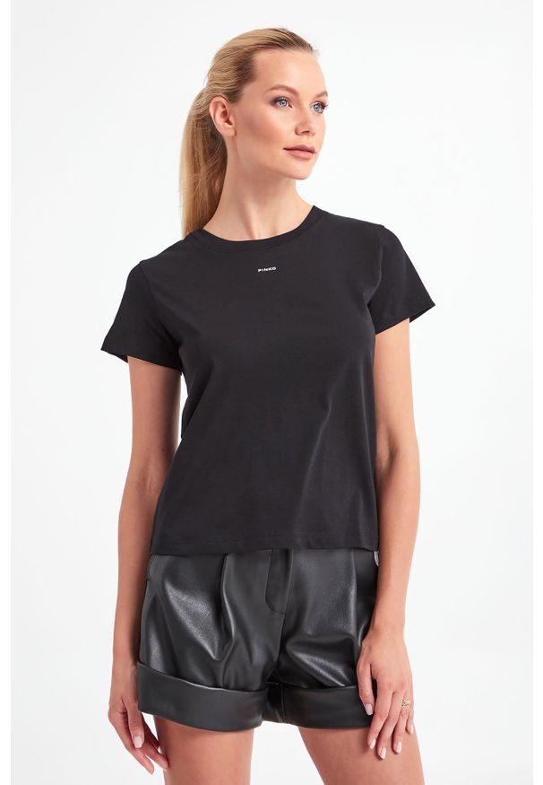 Pinko - T-SHIRT BASICO 1 PINKO. Okazja: na co dzień. Długość rękawa: krótki rękaw. Długość: krótkie. Wzór: nadruk. Styl: casual