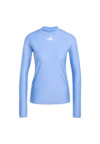 Adidas - Koszulka Long Sleeves Rashguard. Kolor: biały, wielokolorowy, niebieski. Materiał: materiał