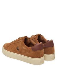 Calvin Klein Sneakersy Classic Cupsole Laceup Su YM0YM01434 Brązowy. Kolor: brązowy. Materiał: zamsz, skóra #4