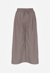 Renee - Szare Spodnie High Waist z Szerokimi Nogawkami z Wiskozą Wykończone Gumką w Talii Crisantas. Okazja: na co dzień, na spotkanie biznesowe, na spacer. Stan: podwyższony. Kolor: szary. Materiał: wiskoza. Styl: casual, biznesowy, elegancki #8