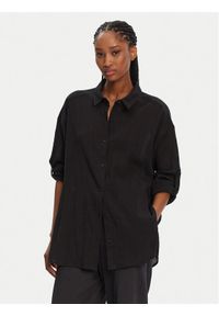 Seafolly Koszula Classic 54027-TO Czarny Regular Fit. Kolor: czarny. Materiał: bawełna #1