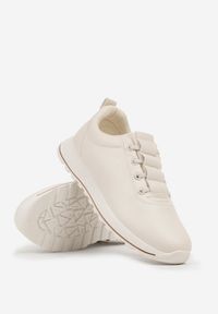 Born2be - Beżowe Klasyczne Sneakersy Palentie. Okazja: na co dzień. Kolor: beżowy. Materiał: jeans, skóra #3