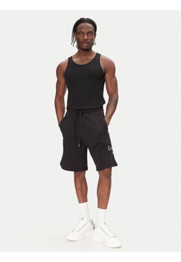 Just Cavalli Szorty sportowe 78OADT07 Czarny Regular Fit. Kolor: czarny. Materiał: bawełna. Styl: sportowy