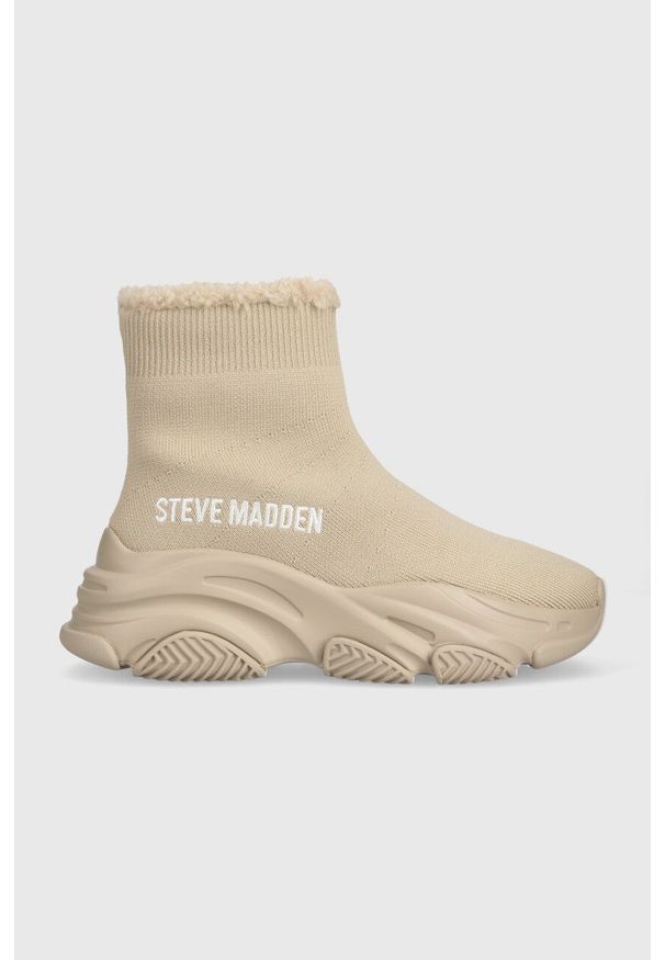Steve Madden sneakersy Partisan kolor beżowy SM11002215. Nosek buta: okrągły. Kolor: beżowy. Materiał: guma. Szerokość cholewki: normalna. Obcas: na platformie