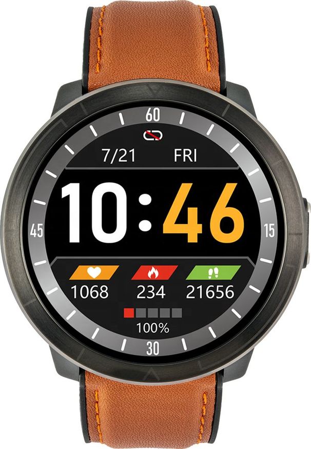 WATCHMARK - Smartwatch Watchmark WM18 Plus Brązowy. Rodzaj zegarka: smartwatch. Kolor: brązowy