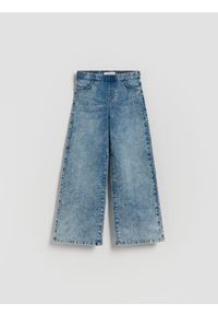 Reserved - Elastyczne jeansy wide leg - niebieski. Kolor: niebieski