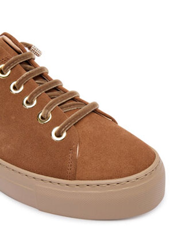 AGL Sneakersy Crystal New D925300FGKV153G594 Brązowy. Kolor: brązowy. Materiał: zamsz, skóra
