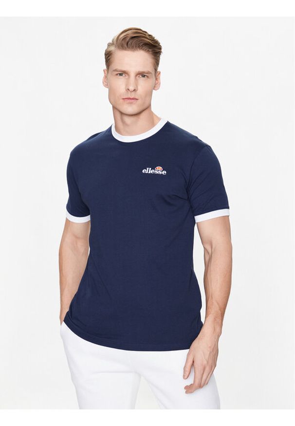 Ellesse T-Shirt Meduno SHR10164 Granatowy Regular Fit. Kolor: niebieski. Materiał: bawełna