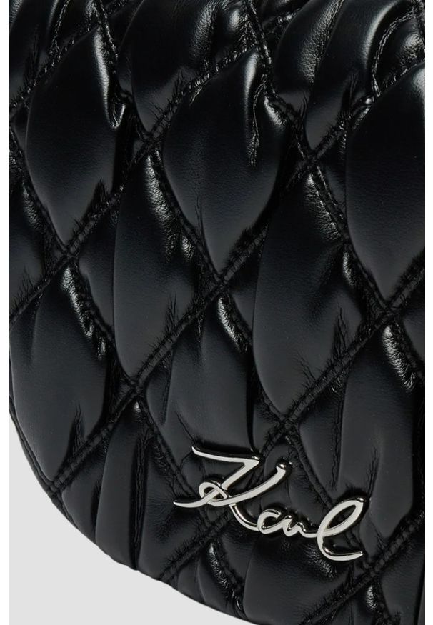 Karl Lagerfeld - KARL LAGERFELD Czarna pikowana damska torebka Kuilt Flap Shb. Kolor: czarny. Materiał: pikowane. Styl: elegancki