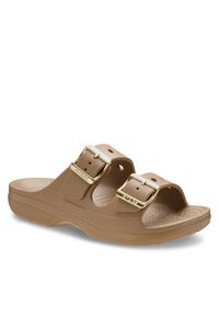Crocs Klapki Saturday Sandal Metallic Buckle 213316 Brązowy. Kolor: brązowy #4