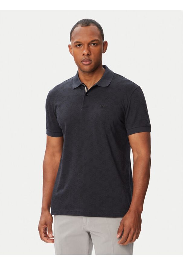BOSS Polo Swing 50564801 Granatowy Regular Fit. Typ kołnierza: polo. Kolor: niebieski. Materiał: bawełna
