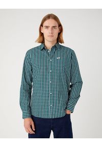 Wrangler - WRANGLER 1 POCKET SHIRT MĘSKA KOSZULA Z DŁUGIM RĘKAWEM W KRATĘ KRATA DEEP TEAL W5A24MG03. Długość rękawa: długi rękaw. Długość: długie #1