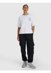 4f - 4F T-shirt oversize z nadrukiem damski - szary XS. Okazja: na co dzień. Kolor: szary. Materiał: dzianina, bawełna, materiał, jersey. Długość rękawa: krótki rękaw. Długość: krótkie. Wzór: nadruk. Styl: klasyczny, casual, sportowy #2