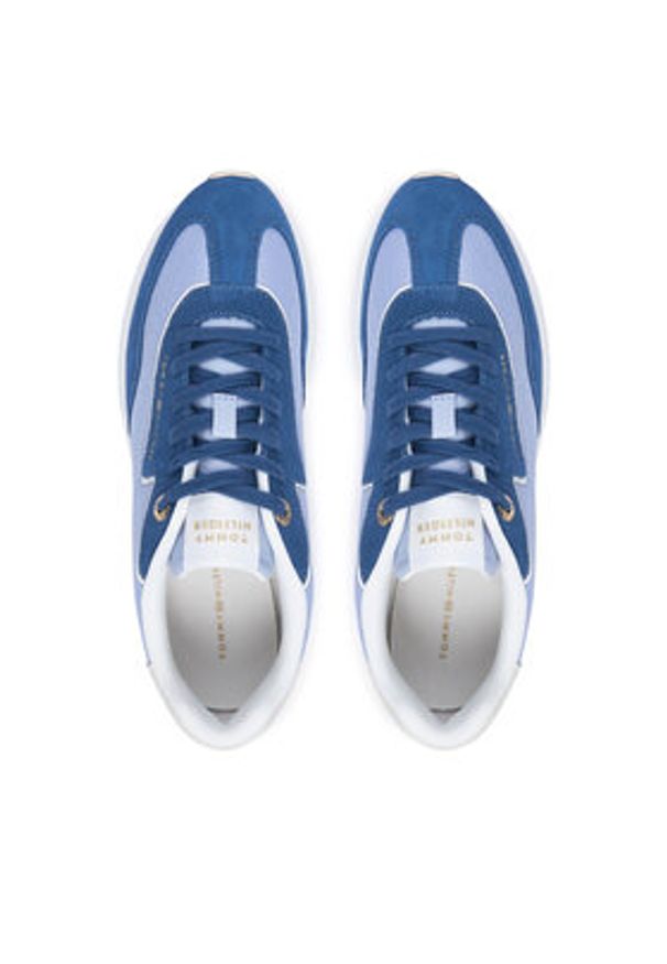 TOMMY HILFIGER - Tommy Hilfiger Sneakersy Th Retro Runner Mix FW0FW09410 Niebieski. Kolor: niebieski. Materiał: materiał