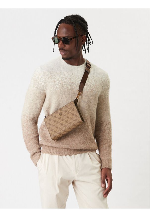 Guess Saszetka HMMILO P6157 Beżowy. Kolor: beżowy. Materiał: skóra