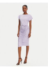 Patrizia Pepe Sukienka codzienna 2A2871/J294-M531 Fioletowy Regular Fit. Okazja: na co dzień. Kolor: fioletowy. Materiał: syntetyk. Typ sukienki: proste. Styl: casual