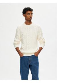 Selected Homme Sweter 16090716 Écru Regular Fit. Materiał: bawełna