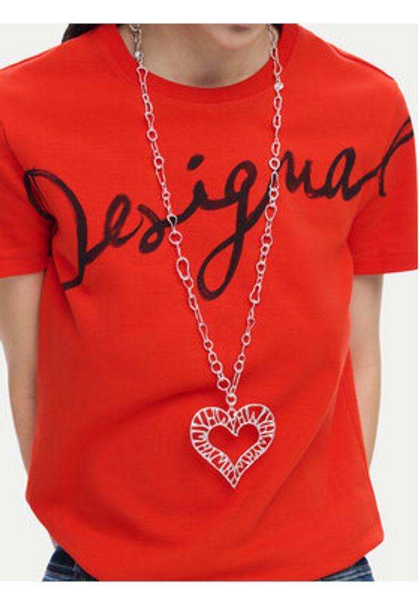 Desigual T-Shirt Florencia 26SWTK07 Czerwony Regular Fit. Kolor: czerwony. Materiał: bawełna