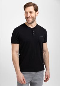 Volcano - Koszulka z rozpinanym dekoltem T-APY. Okazja: na co dzień. Typ kołnierza: polo, typu henley. Materiał: bawełna, włókno, materiał. Długość rękawa: krótki rękaw. Długość: krótkie. Styl: klasyczny, casual #1