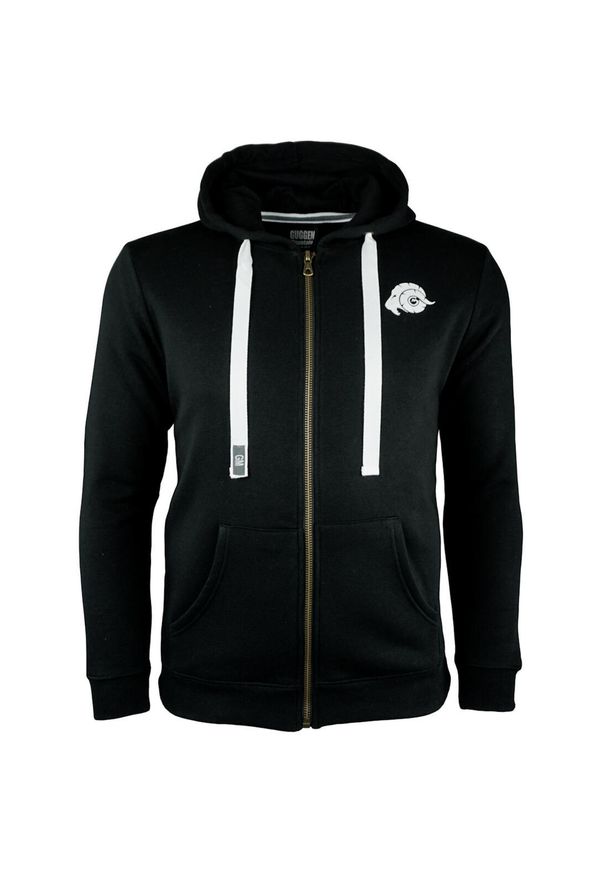 GUGGEN MOUNTAIN - Męska bluza z polaru z kapturem i zamkiem błyskawicznym. Typ kołnierza: kaptur. Kolor: czarny. Materiał: poliester, bawełna. Sport: wspinaczka