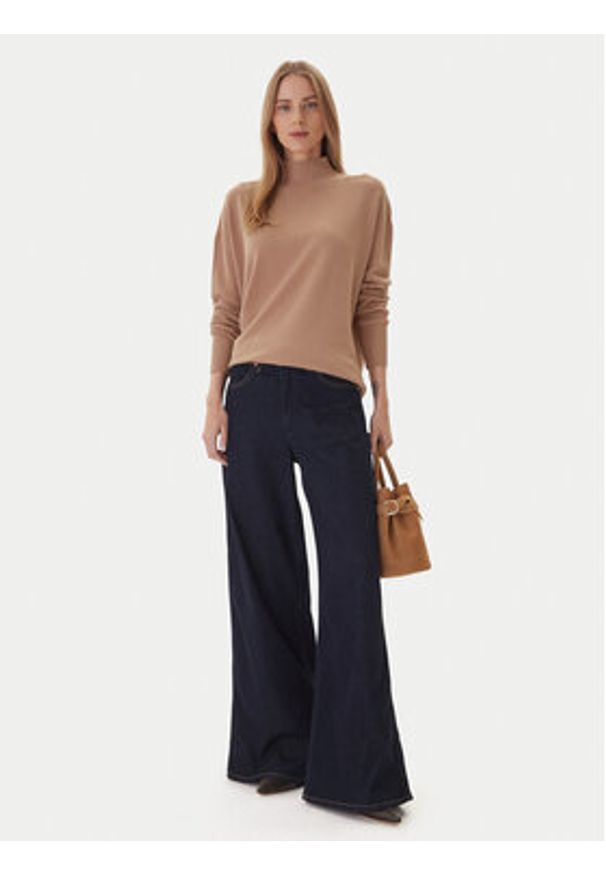 Kontatto Sweter 3M0822C Beżowy Relaxed Fit. Kolor: beżowy. Materiał: syntetyk