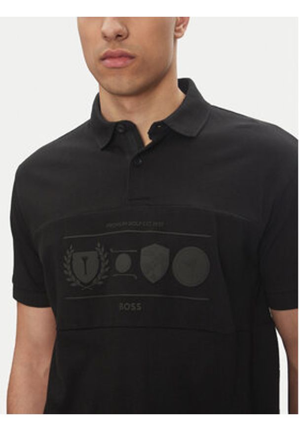 BOSS Polo Percy Heritage 50538111 Czarny Relaxed Fit. Typ kołnierza: polo. Kolor: czarny. Materiał: bawełna