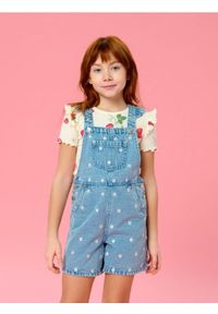 Sinsay - Jeansowe szorty ogrodniczki - granatowy. Kolor: niebieski. Materiał: jeans #1