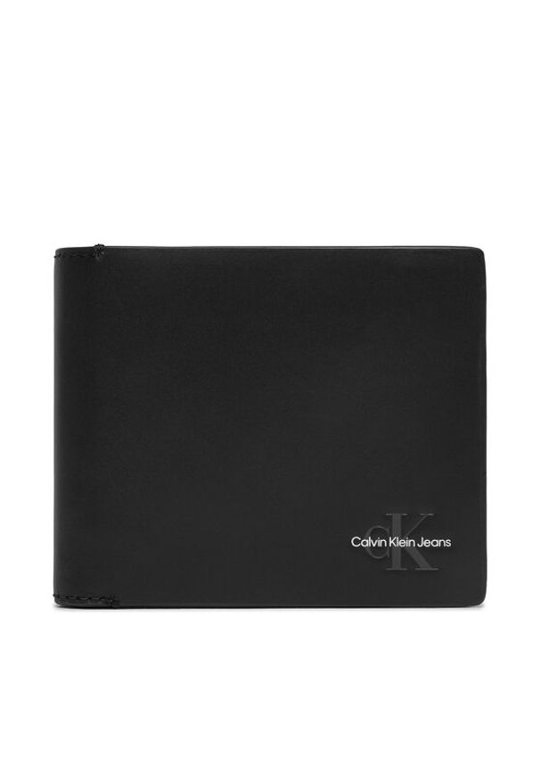 Calvin Klein Jeans Duży Portfel Męski Monogram Soft Bifold K50K512173 Czarny. Kolor: czarny. Materiał: skóra