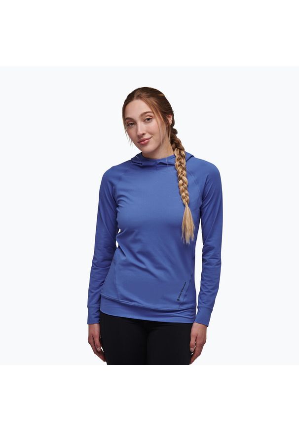 Bluza trekkingowa damska Black Diamond Alpenglow Hoody. Kolor: niebieski. Sport: turystyka piesza