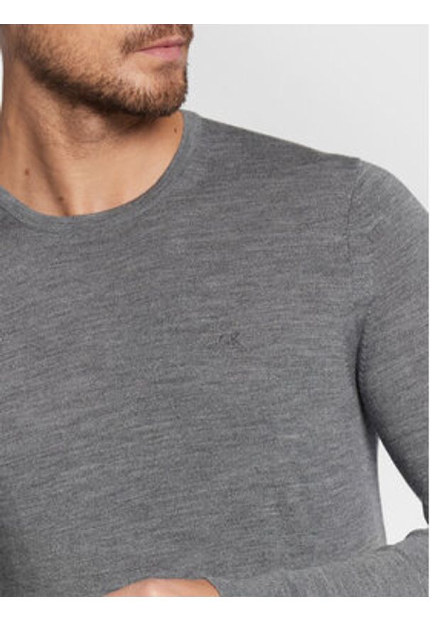 Calvin Klein Sweter Superior K10K109474 Szary Regular Fit. Kolor: szary. Materiał: wełna