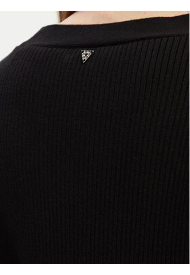 Guess Kardigan W5YR07 Z2ZK2 Czarny Relaxed Fit. Kolor: czarny. Materiał: wiskoza