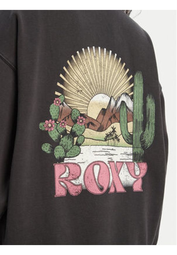 Roxy Bluza ERJFT04997 Czarny Relaxed Fit. Kolor: czarny. Materiał: bawełna