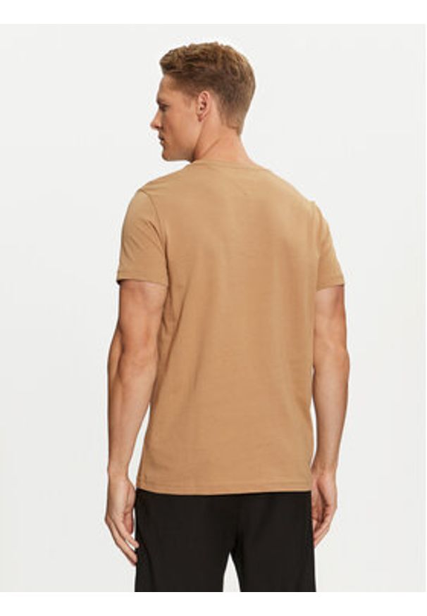TOMMY HILFIGER - Tommy Hilfiger T-Shirt Logo MW0MW11797 Beżowy Regular Fit. Kolor: beżowy. Materiał: bawełna
