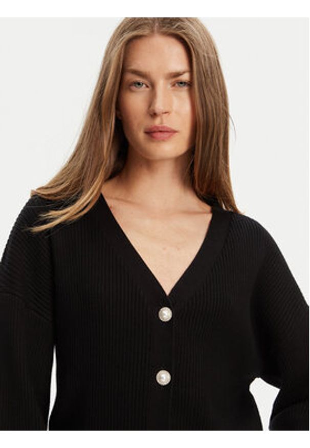 Guess Kardigan W5YR07 Z2ZK2 Czarny Relaxed Fit. Kolor: czarny. Materiał: wiskoza