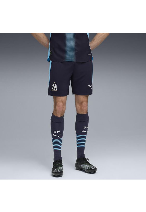 Puma - Męskie szorty Olympique Marsylia 25/26 PUMA New Navy Luminous Blue. Kolor: niebieski. Materiał: tkanina. Sport: fitness, piłka nożna