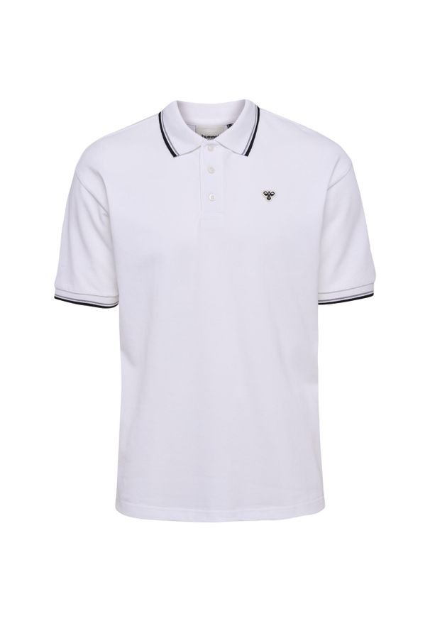 Luźna koszulka polo Hummel Bee. Typ kołnierza: polo. Kolor: biały. Materiał: bawełna. Styl: klasyczny