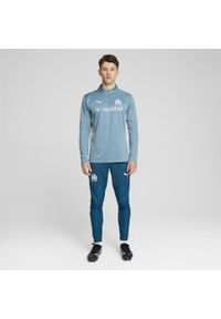 Puma - Męska bluza treningowa Olympique Marsylia z zamkiem 1/4 PUMA. Kolor: niebieski, wielokolorowy, beżowy. Sport: fitness